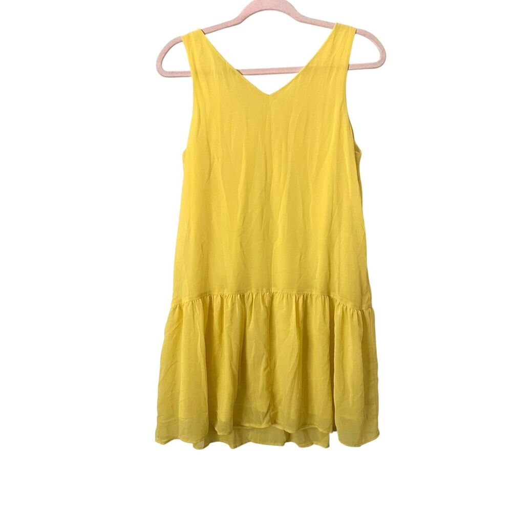 COLLECTIVE CONCEPTS Ruffled Neon Yellow Mini Dress Small‎ - Picture 4 of 5